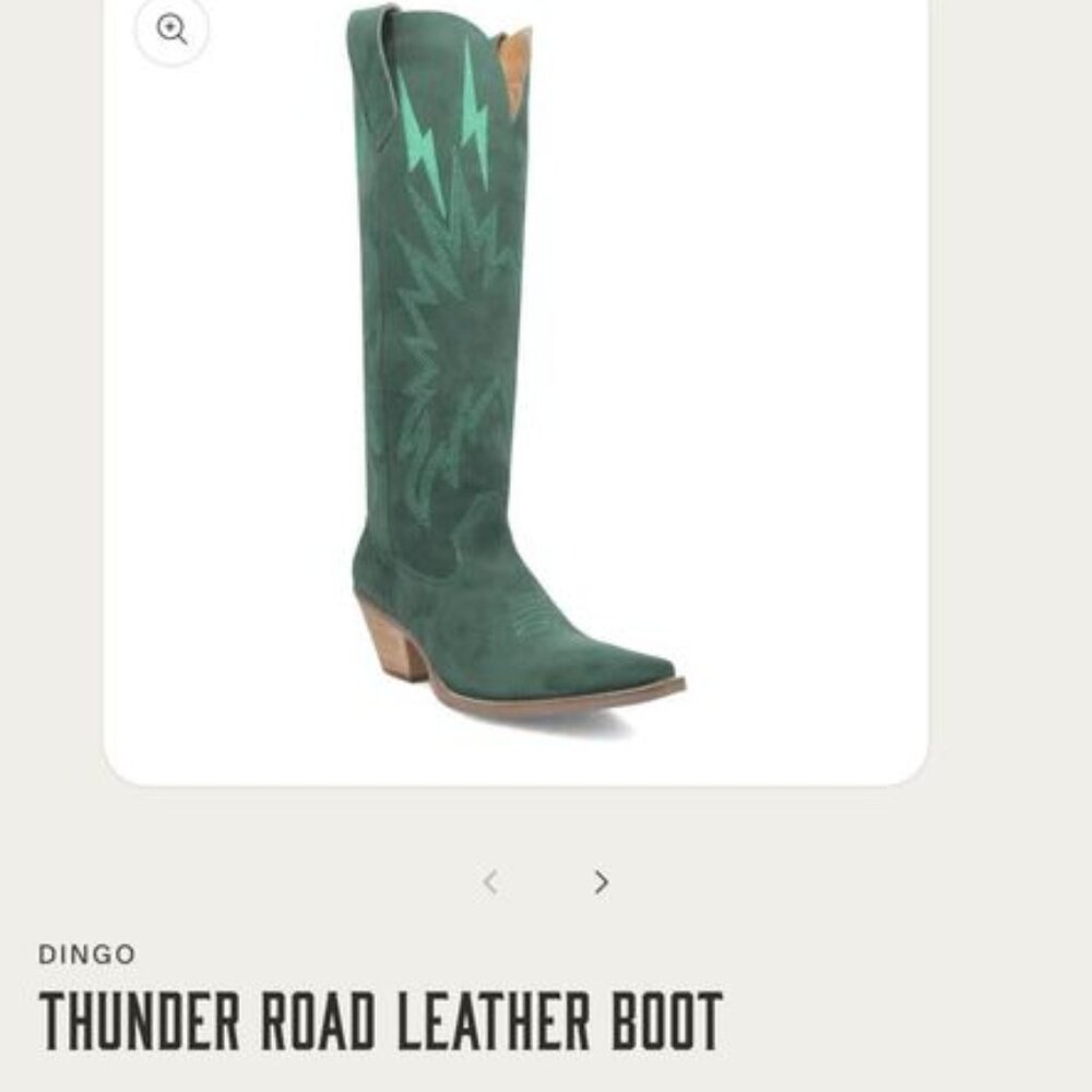 New In Box Womens Thunder Road Leather Green Boot Size 11
